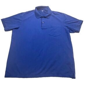 UNIQLO Men's Sort Sleeve Polo Shirt; Royal Blue; Size L exc cond